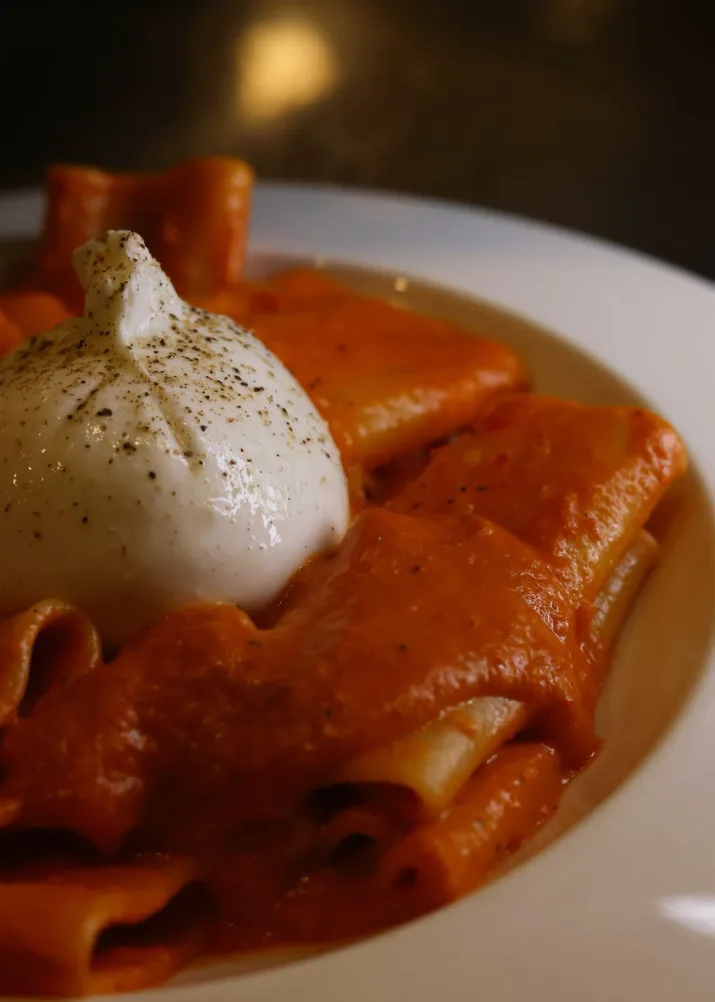 Paccheri alla vodka e burrata